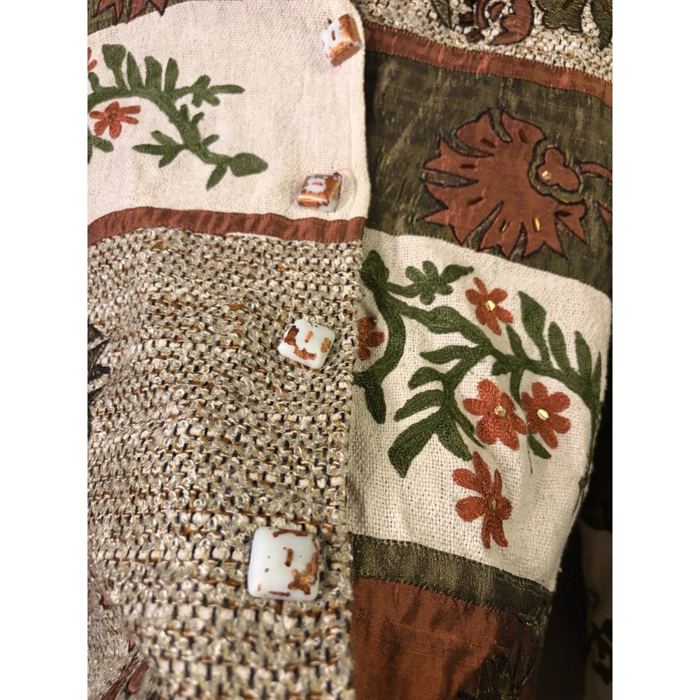 Vtg Tapestry Patchwork Daniel K Usa Bohemian Jack… - image 6